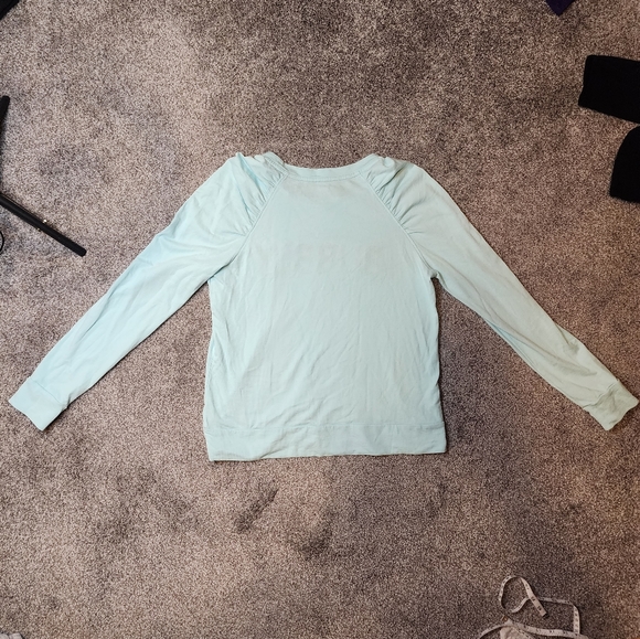 Lilly Pulitzer Aldean Sweatshirt Bubbly Block Letters Aqua Blue Sz Medium - Picture 13 of 14